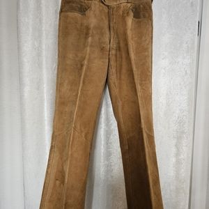 Pants 1970's Robert Lewis Brown Suede Size 31